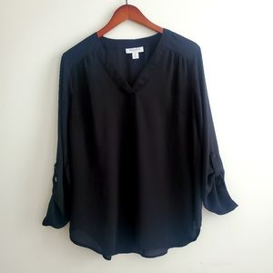 Motherhood Maternity basic black v neck blouse